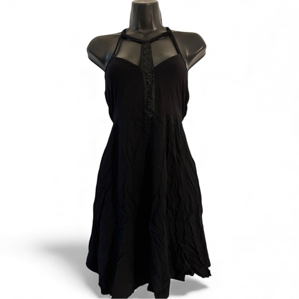 Elegant Black Halter Dress